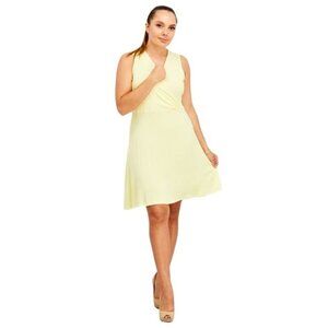 41 Hawthorn Women Elisse Polka Dot Print Dress Yellow/White 2X Casual Summer NWT